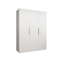 DREHTÜRENSCHRANK 202/150/52 3-türig - Goldfarben/Weiß, Holz (150/202/52cm) - MÖBEL KRYSPOL