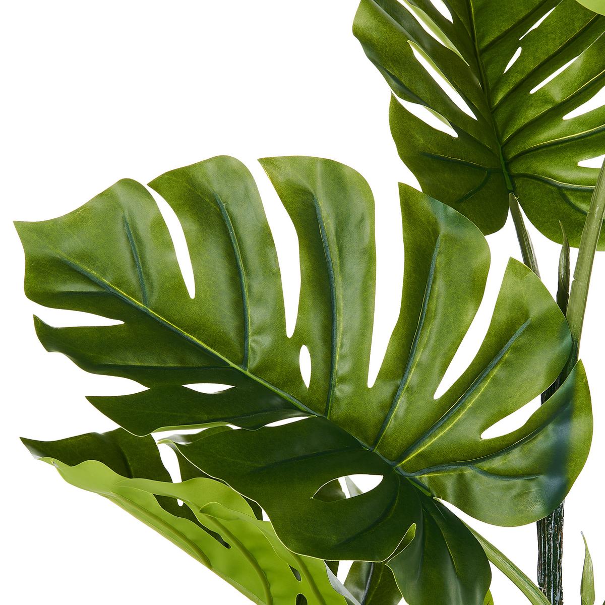KUNSTPFLANZE im Blumentopf 94 cm Grün/Schwarz Monstera Plant - Schwarz/Grün, Kunststoff (94cm) - Beliani