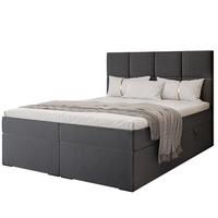 BOXBETT 120x200 cm mit Topper - Dunkelgrau, Textil (200/200cm) - Idohome