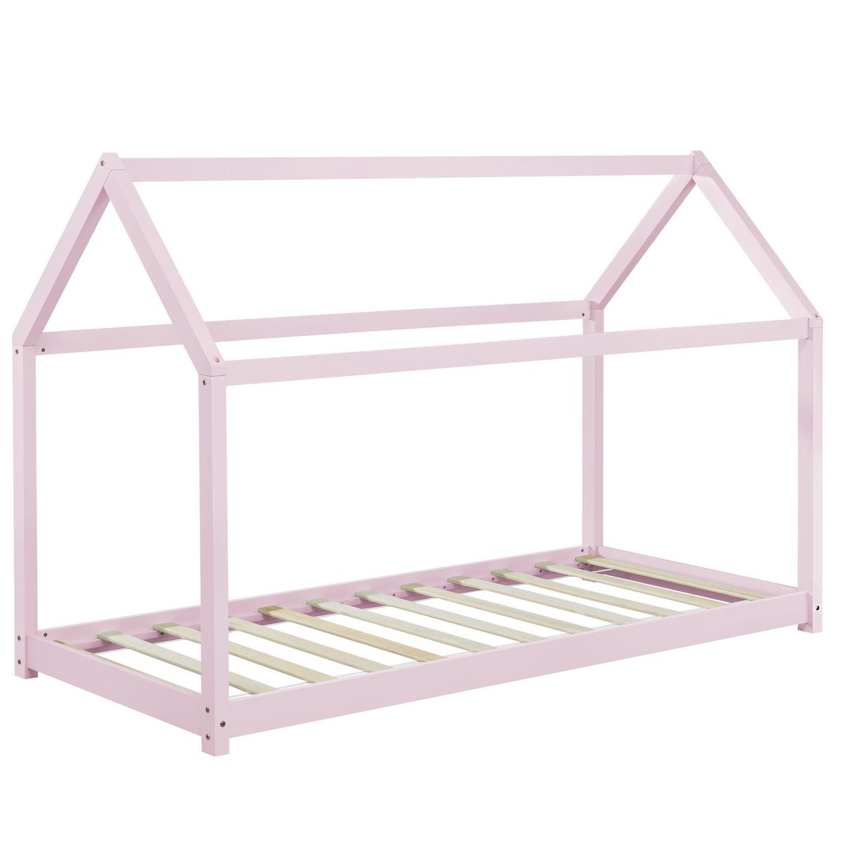 HAUSBETT Netstal - Rosa, Holz (90/200cm) - [en.casa]