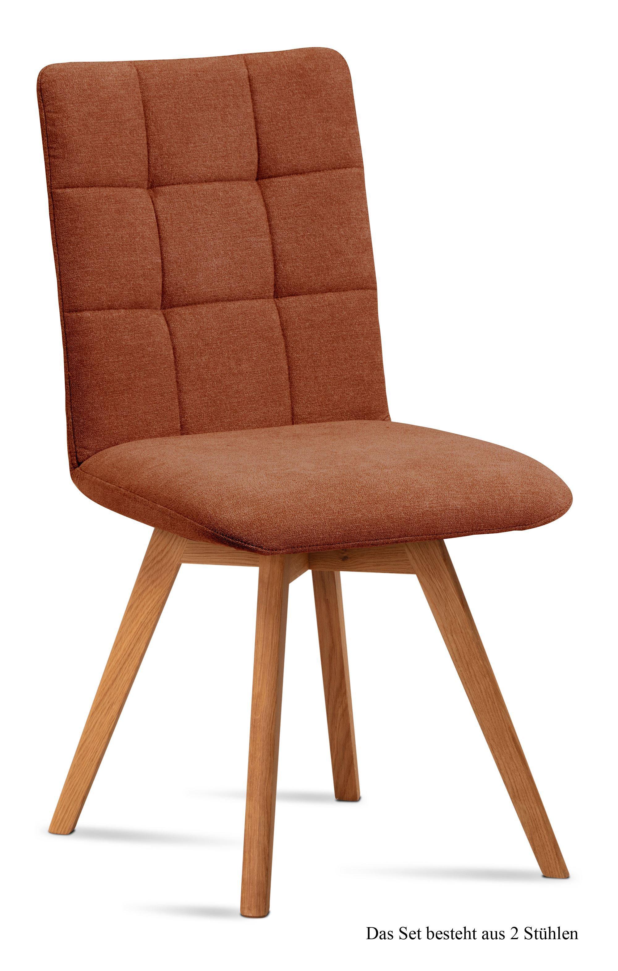 ESSZIMMERSTUHL (2er-Set) Dinny 47x91x60 Eiche geölt/Cognac - Cognac/Eichefarben, Kunststoff (60/91/47cm) - 58aufmkessel