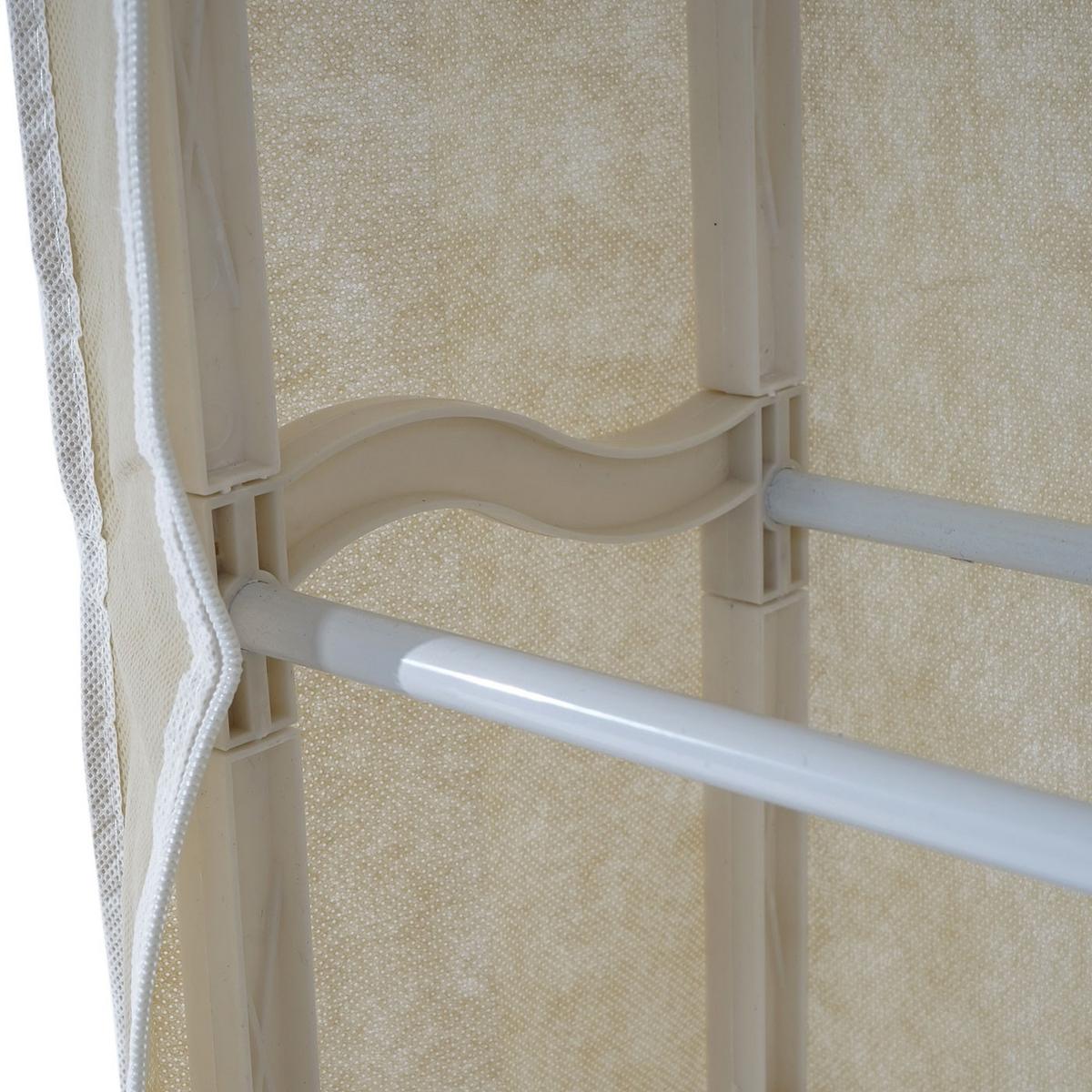 SCHUHSCHRANK STOFF Cremeweiß - Weiß, Metall (52/140/18cm) - MCW