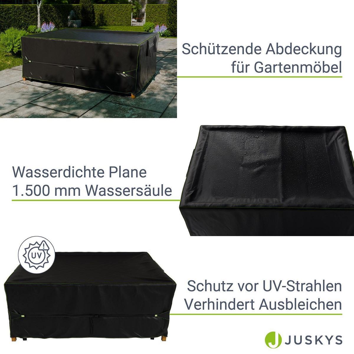 GARTENMÖBELABDECKUNG CoverSafe Pro schwarz - Schwarz, Kunststoff (210/90/250cm) - Juskys