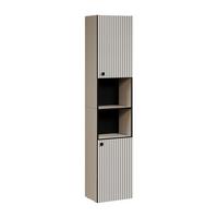 BADEZIMMERSÄULE mit Rillen, 2 Türen und 2 Fächern - purebliss 112/15/44,5 cm - Hellgrau, Holzwerkstoff (40/186/31cm) - Trendteam