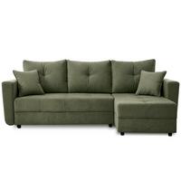 ECKSCHLAFSOFA Verona mit Bettkasten und universeller Ottomane 240 cm, Olivgrün - Olivgrün, Textil (240/148cm) - Beautysofa