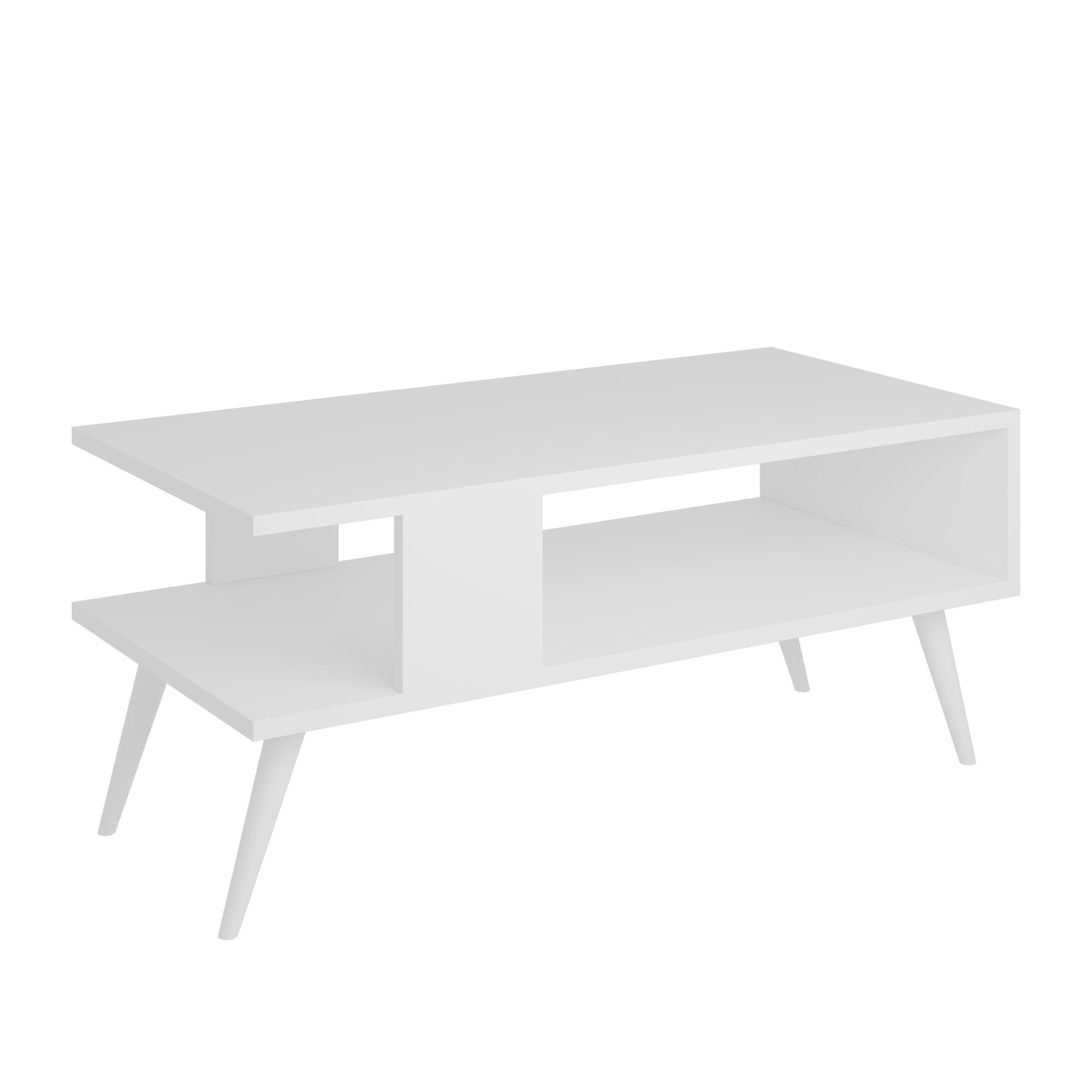 COUCHTISCH Lycksele 90/45/40 - Weiß, Holzwerkstoff/Kunststoff (45/90/40cm) - [en.casa]