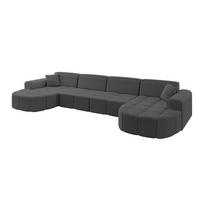 WOHNLANDSCHAFT LIVO-U2 - 400x173x79,5 cm Grau - Grau, Holzwerkstoff/Textil (400/79/173cm) - ALTDECOR
