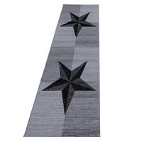 TEPPICH Kurzflor INN in Grau, mit Sternen-Motiv, 80 x 300 cm - Grau, Textil (80/300cm) - KADIMA DESIGN
