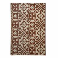 OUTDOORTEPPICH Kachel-Muster 120/180 cm - Braun, Kunststoff (122/182cm) - Homescapes