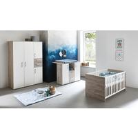BABYZIMMER Set Bente 3-tlg. - Eichefarben/Silberfarben, Holz/Holzwerkstoff (1/1/1cm) - arthur berndt