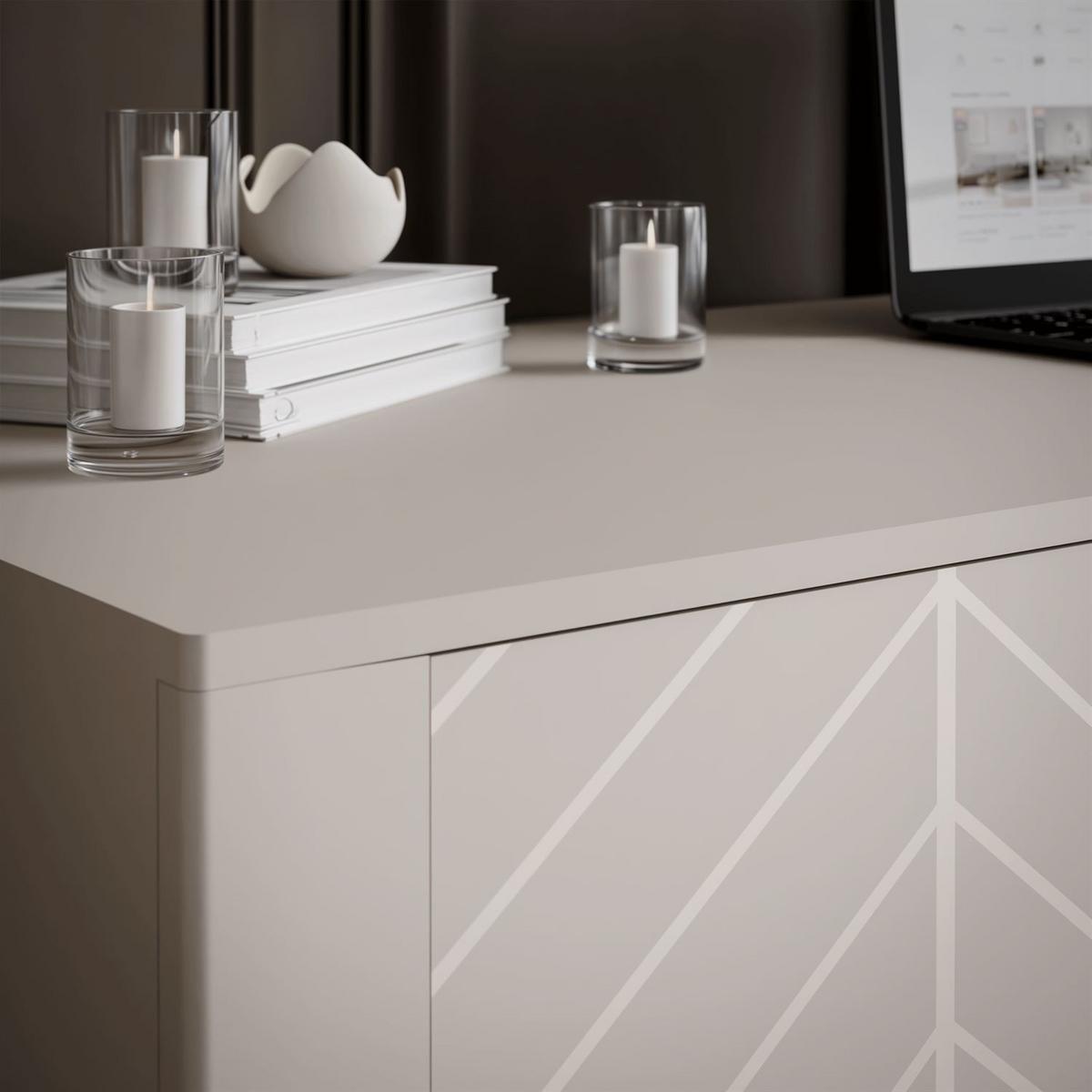 SCHREIBTISCH LUMI mit Ablage unter der Tischplatte, Kaschmir - Kaschmir, Holzwerkstoff (60/135/78cm) - Lookway