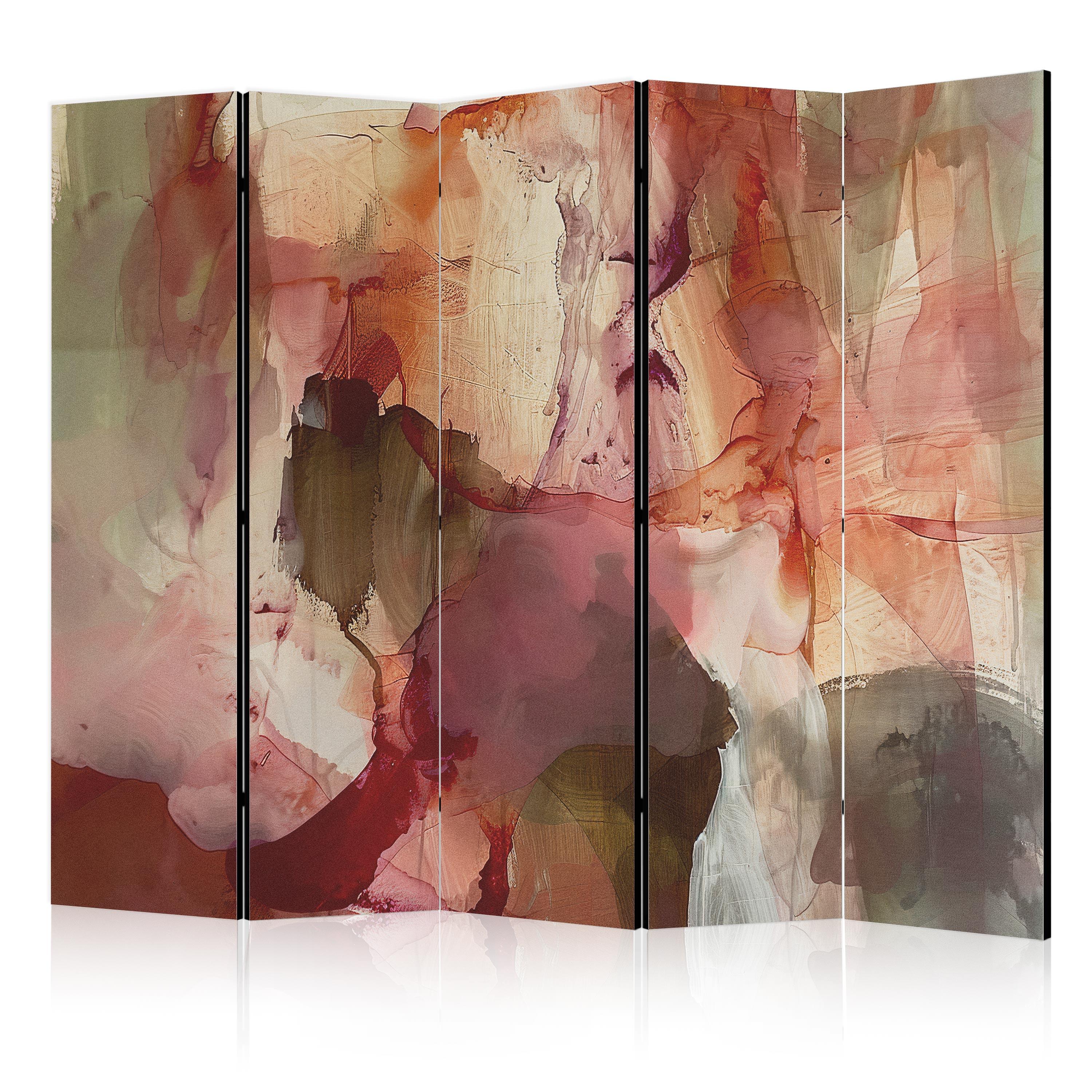 PARAVENT Beidseitig Bedruckter 5-tlg 225x172 cm Abstraktion Boho - Multicolor, Holz/Textil (225/172/3cm) - Muralo