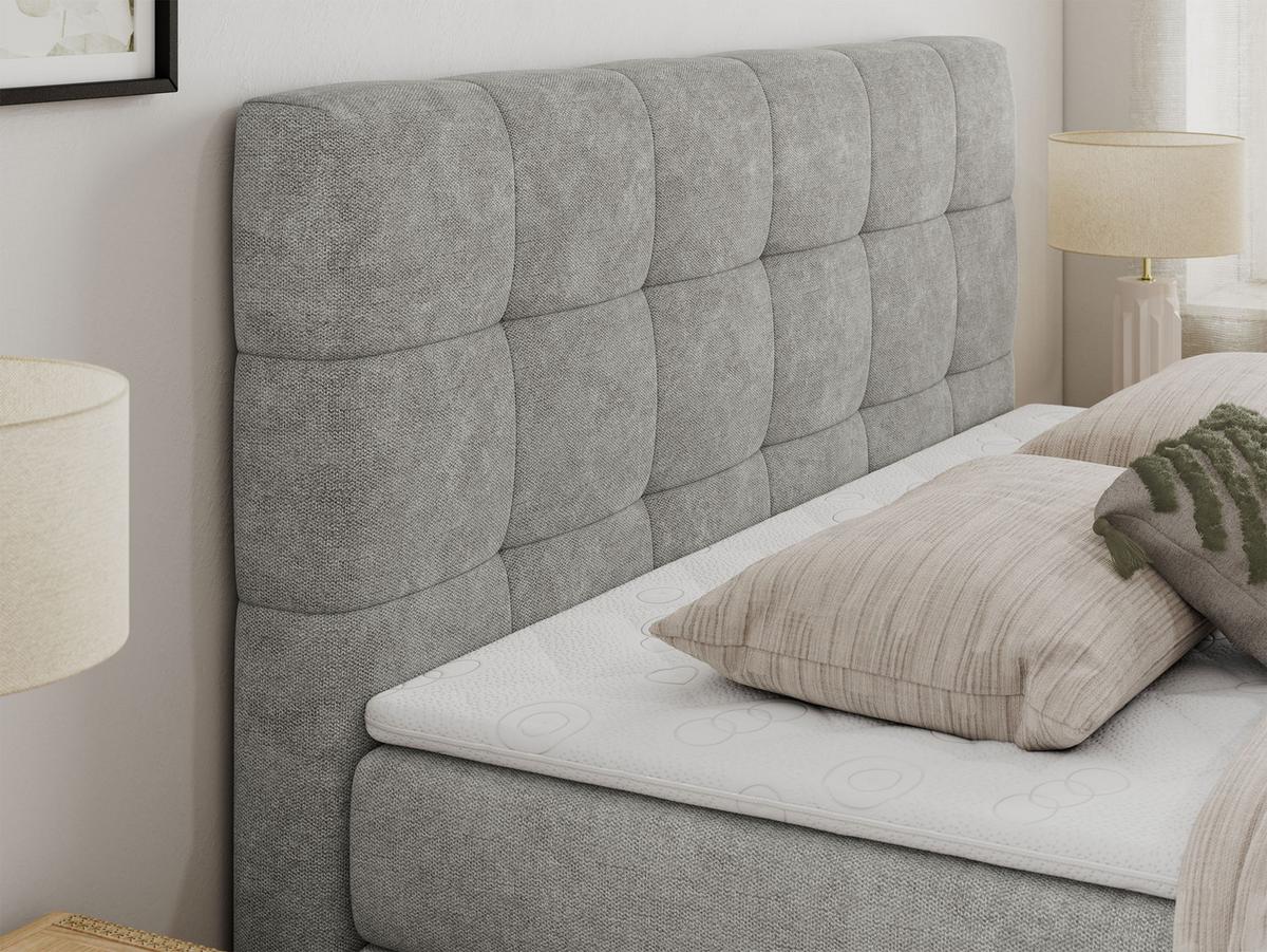 BOXSPRINGBETT LUKA KING 120/200 Hellgrau Struktur - H4 - Hellgrau, Holz/Textil (120/200cm) - MKS