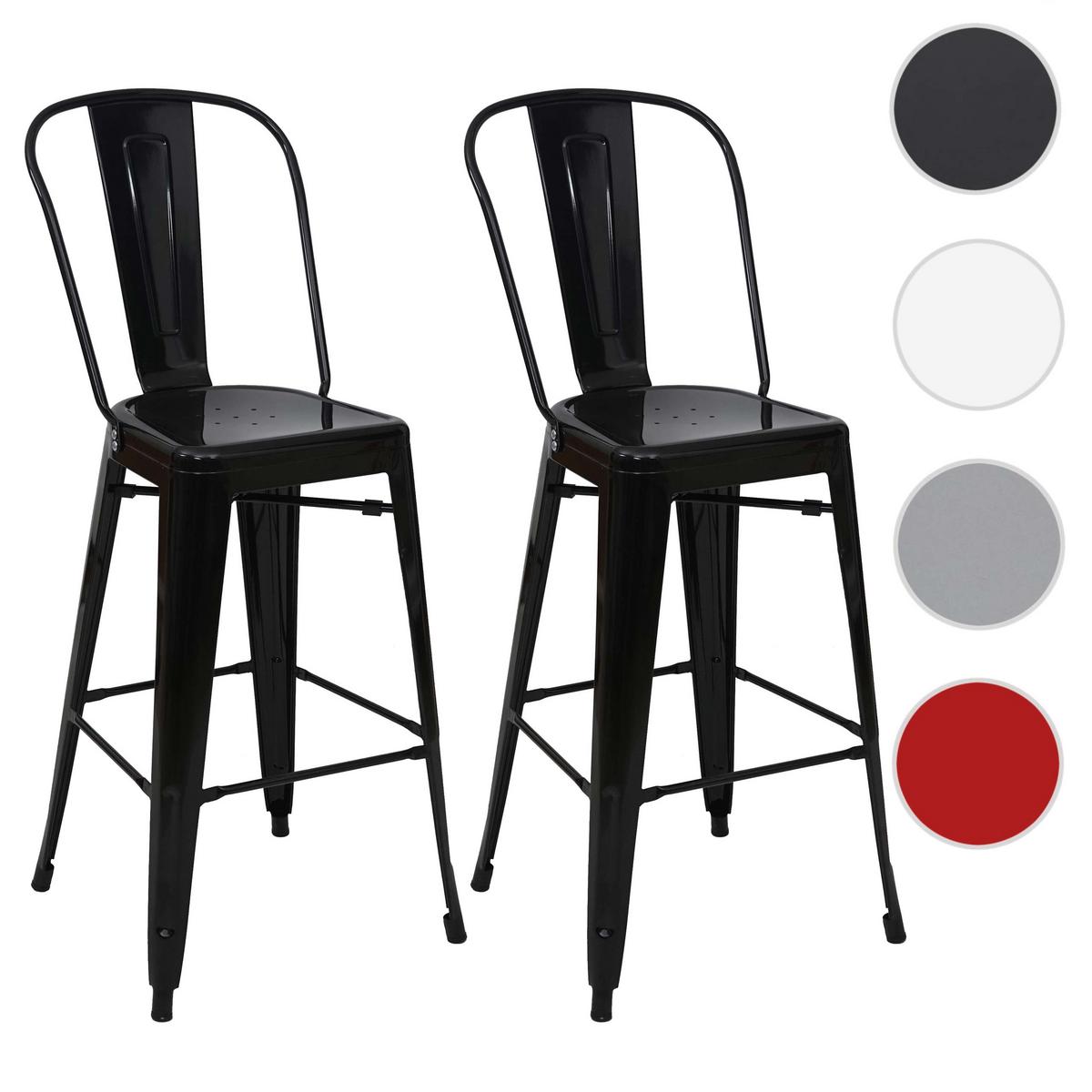 BARHOCKER METALL Schwarz 2er-Set - Schwarz, Metall (50/117/45cm) - MCW