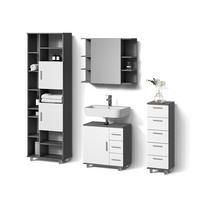 BADMÖBEL-SET Eisak Anthrazit 4 Teile - Anthrazit, Holzwerkstoff (60/60/33cm) - Livinity®