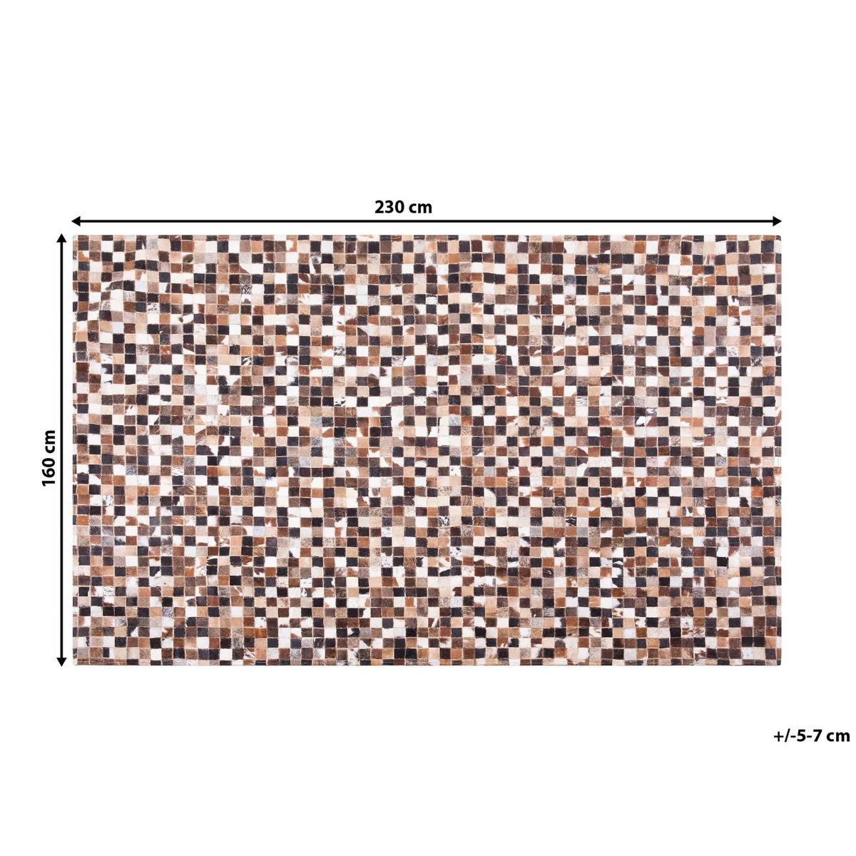 KURZFLOR-TEPPICH Konya 230/160 cm - Multicolor, Fell (160/230cm) - Beliani