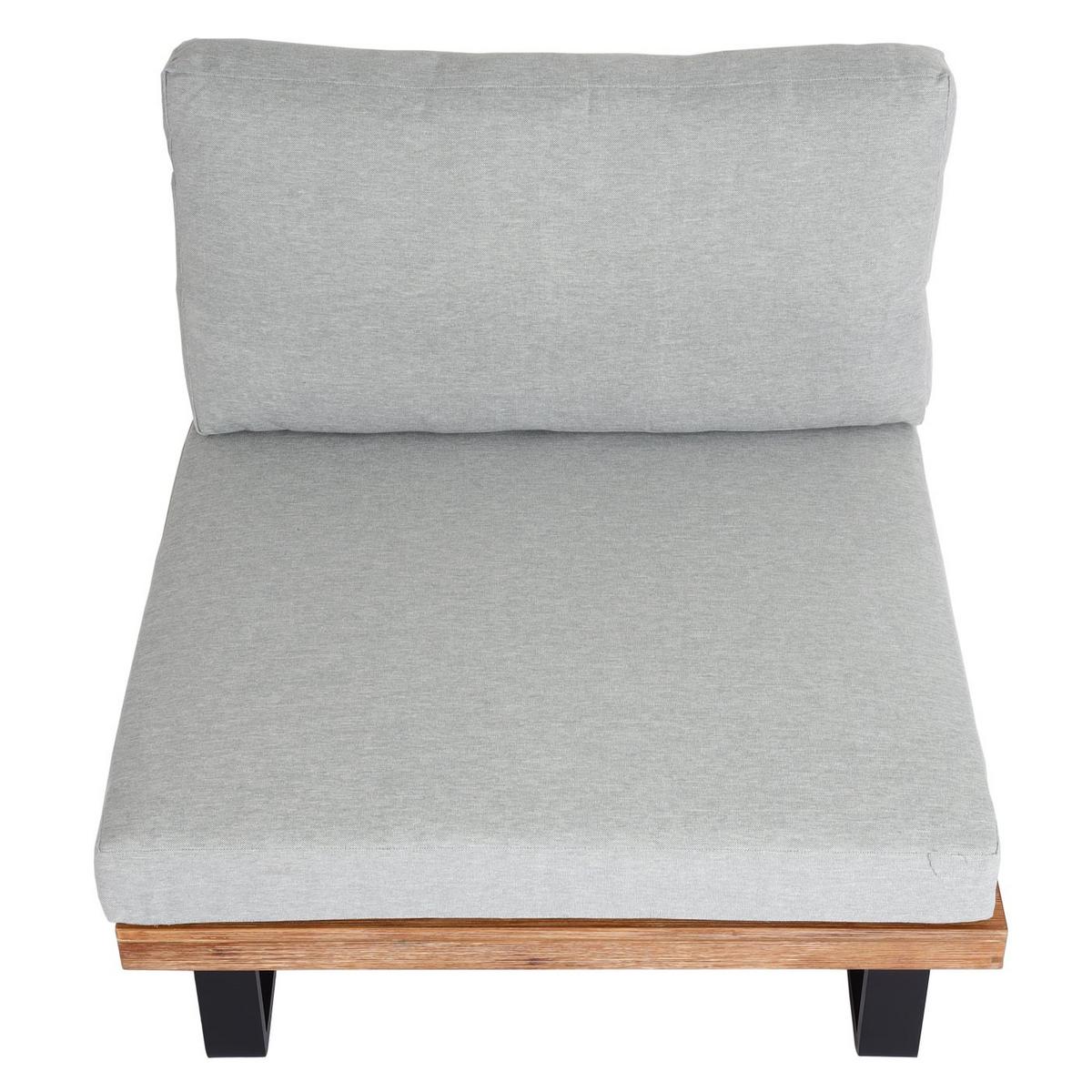 LOUNGE-SESSEL Schwarz, Beige, Hellgrau - Beige/Hellgrau, Holz (82/75/82cm) - MCW