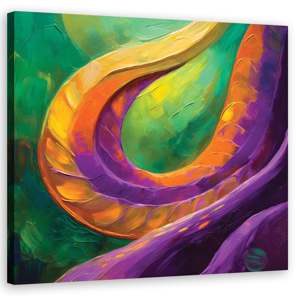 LEINWANDBILD, Bunte Modern Abstrakt Aquarell 50x50cm - Multicolor, Textil (50/50cm) - Feeby