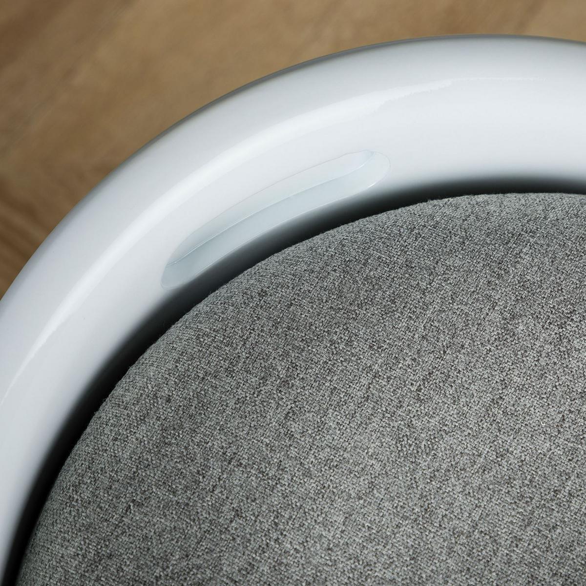 SITZHOCKER DANIEL weiß/grau - Weiß/Grau, Textil (35/50/35cm) - IDIMEX