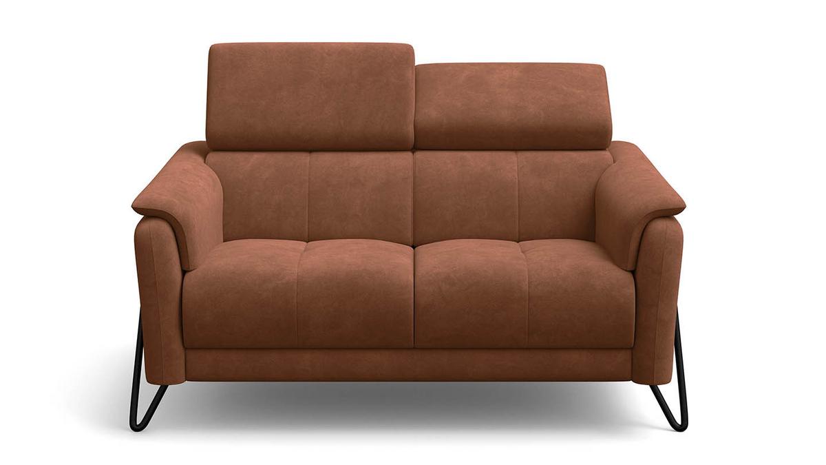 SOFA RODEN 2-Sitzer, braun, Veloursstoff - Braun, Holz/Textil (152/82/103cm) - Wozimo
