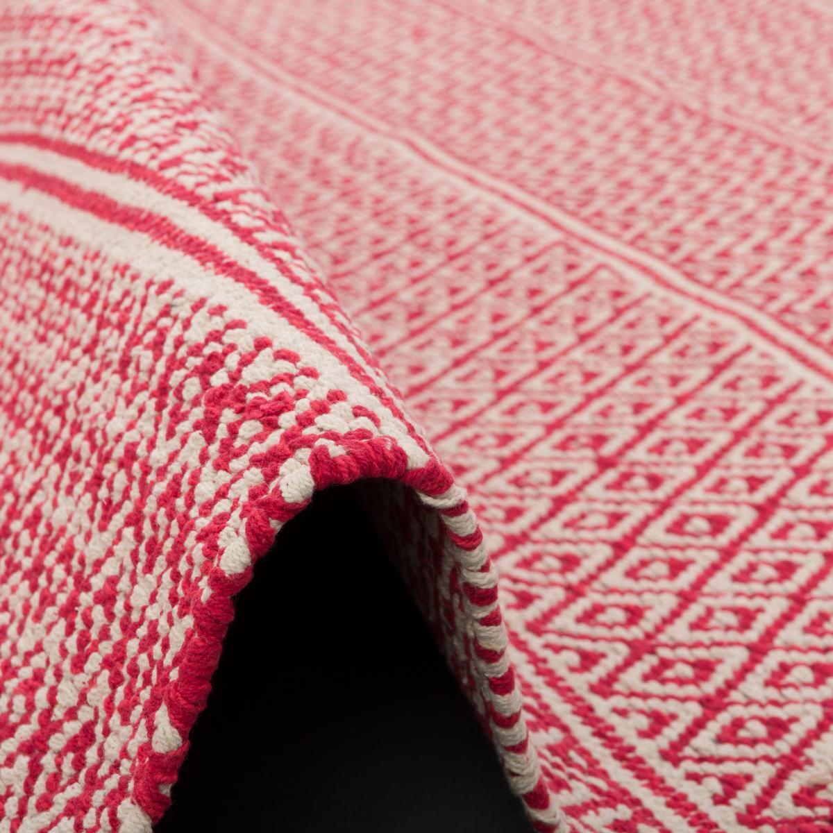 BAUMWOLLE NATUR KELIM TEPPICH SANDY STRIPES - Rot, Textil (90/160cm) - Pergamon