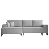 ECKSOFA OTIS Links, mit Schlaffunktion und Bettkasten, Grau - Grau, Textil/Metall (294/185cm) - Idohome