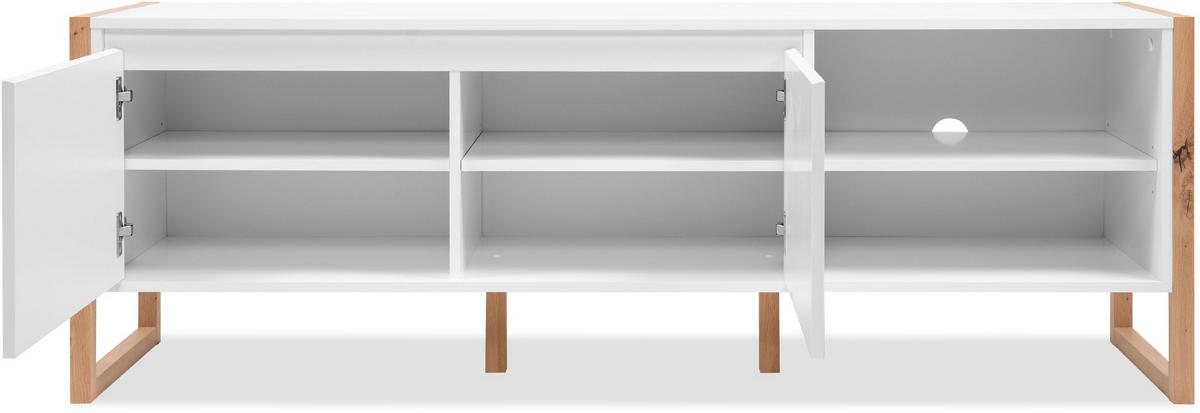TV-RACK Denver 54 weiß / Dekor Artisan Oak 55/160/40 cm - Weiß, Holzwerkstoff (160/55/40cm) - Calicosy