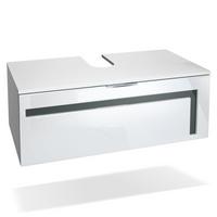 WASCHBECKENUNTERSCHRANK Aloha Absetzungen in Grau Hochglanz - Grau, Holzwerkstoff (96/36/51cm) - Vladon