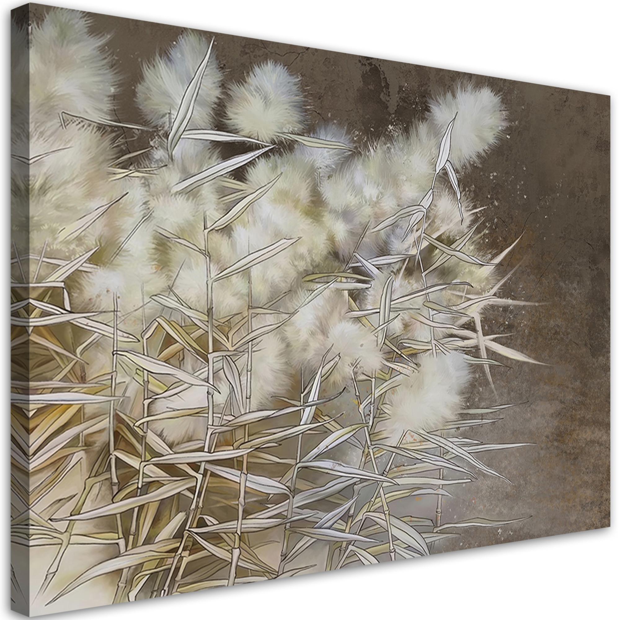 WANDBILD boho pampasgras - Beige, Textil (60/40cm) - Feeby