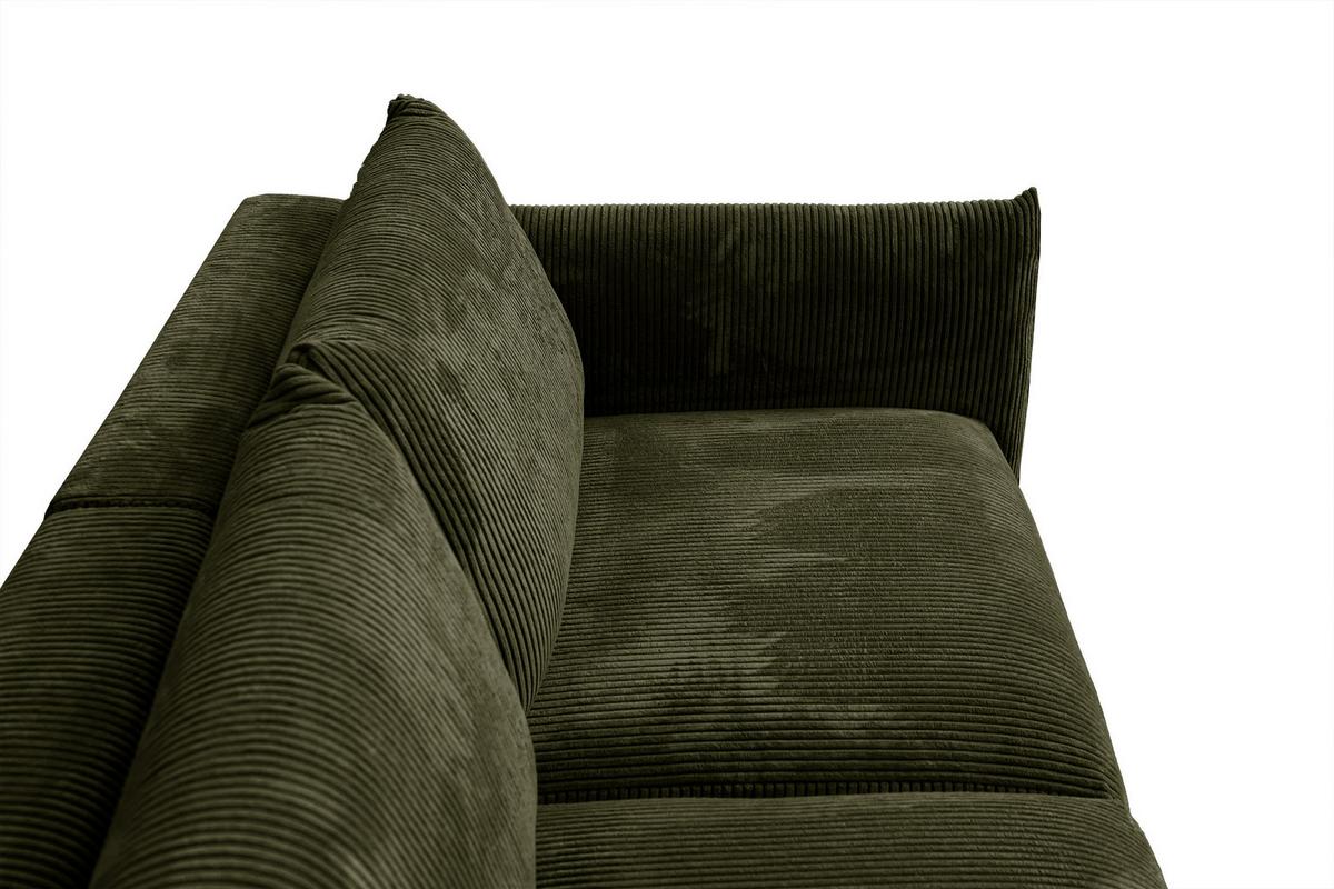 SOFA TAUER 3-Sitzer, olivgrün - Schwarz/Olivgrün, Holzwerkstoff/Kunststoff (112/84/206cm) - Wozimo