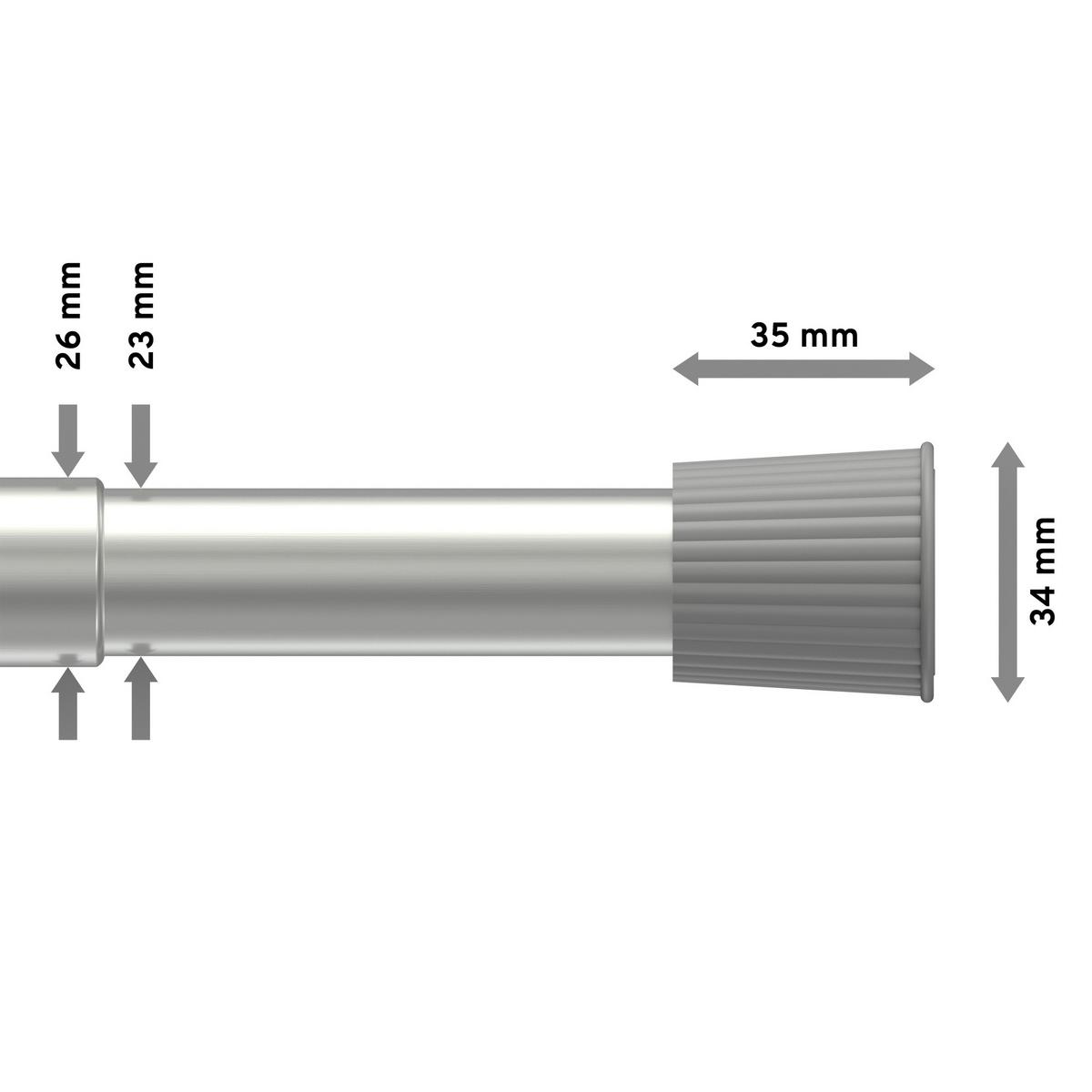 SPANNSTANGE / DUSCHVORHANGSTANGE Serrofix 80-130 cm, 26 / 23 mm Ø Silbergrau - Alufarben, Kunststoff/Metall (130cm) - INTERDECO