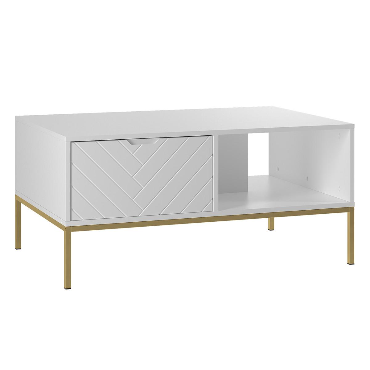 COUCHTISCH Daria Weiß - Weiß, Holzwerkstoff (68/104/69cm) - Petits-meubles