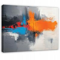 WANDDEKO Abstrakt Grau Bunt Bilder Modern Wohnzimmer 120x80 - Grau, Holzwerkstoff (120/80cm) - Wallarena