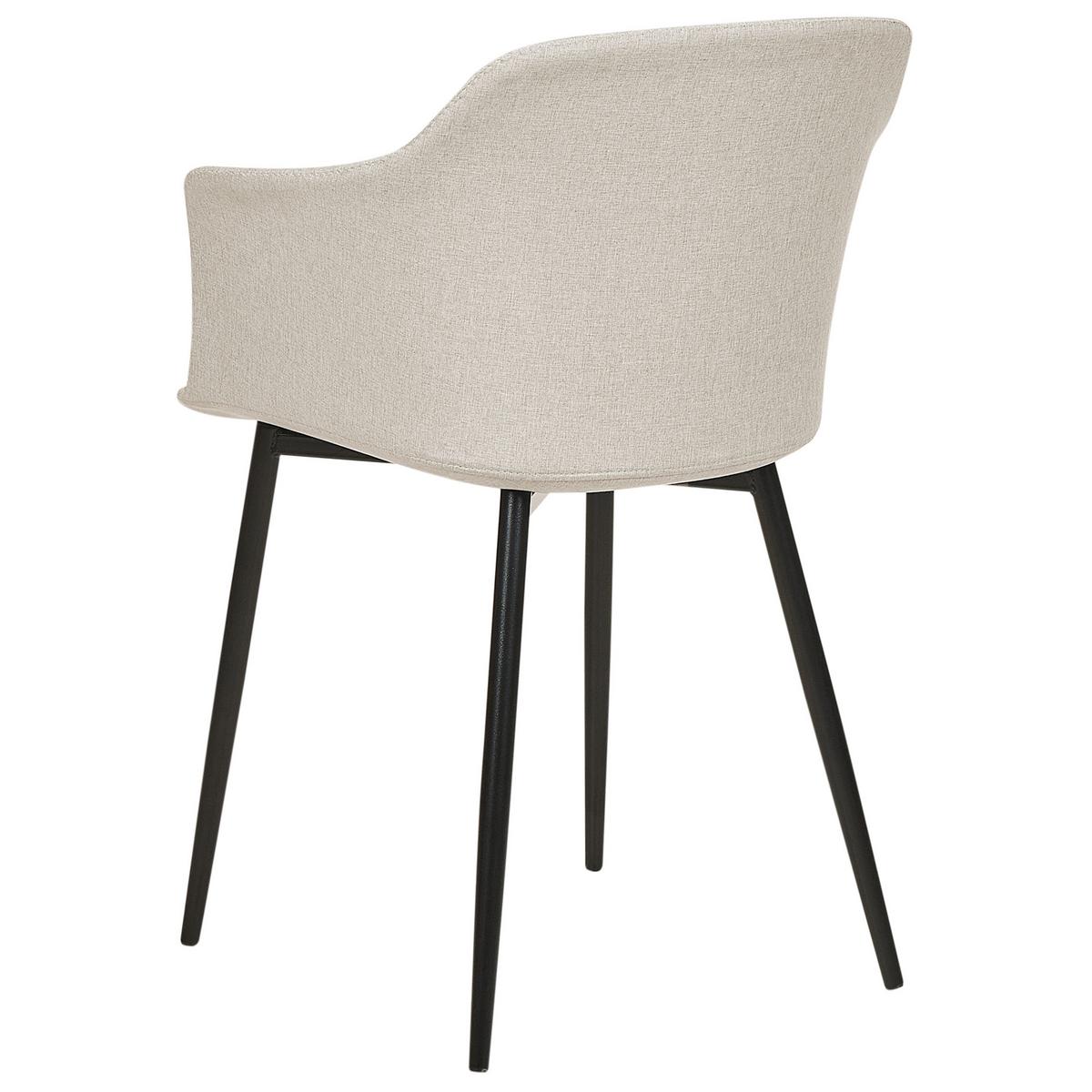 ESSZIMMERSTUHL 2er-Set hellbeige/schwarz Elim - Beige/Schwarz, Textil (59/82/45cm) - Beliani
