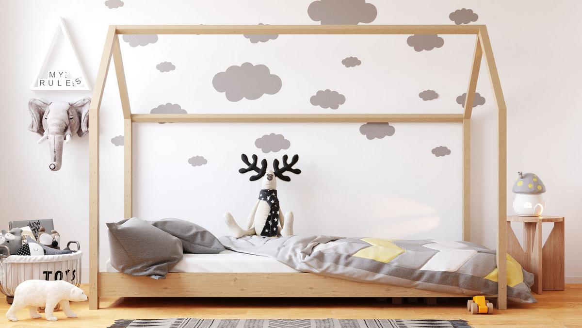 HAUSBETT Dala aus Holz, Kiefer 80x160 cm - Kieferfarben, Holz (160/80cm) - WFL GROUP