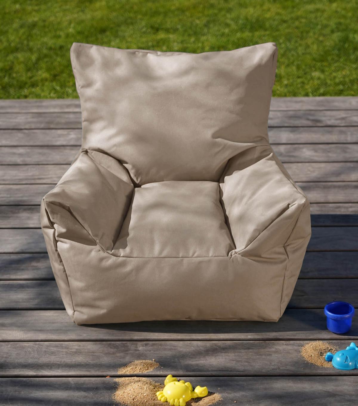 OUTDOOR-KINDER-SITZSACK Der Gartenzwerg - Beige, Textil (52/57/53cm) - Mokebo