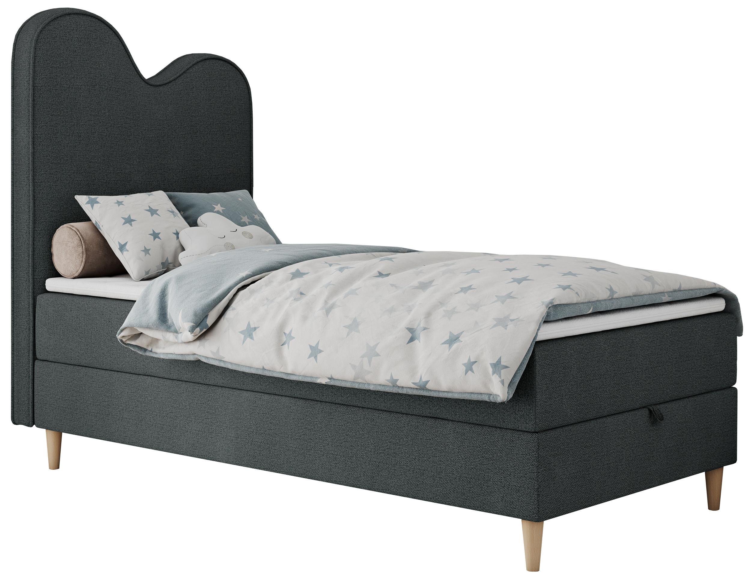 BOXBETT FLOW 90/180 Dunkelgrau Struktur - H3 - Dunkelgrau, Holz/Textil (90/180cm) - MKS
