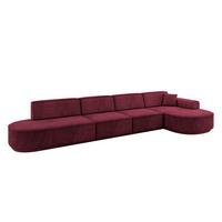 ECKSOFA Ottomane Rechts MARI-L3-v3 - 413x171x83 cm Bordeaux Velours - Bordeaux/Schwarz, Holzwerkstoff/Kunststoff (171/413cm) - ALTDECOR