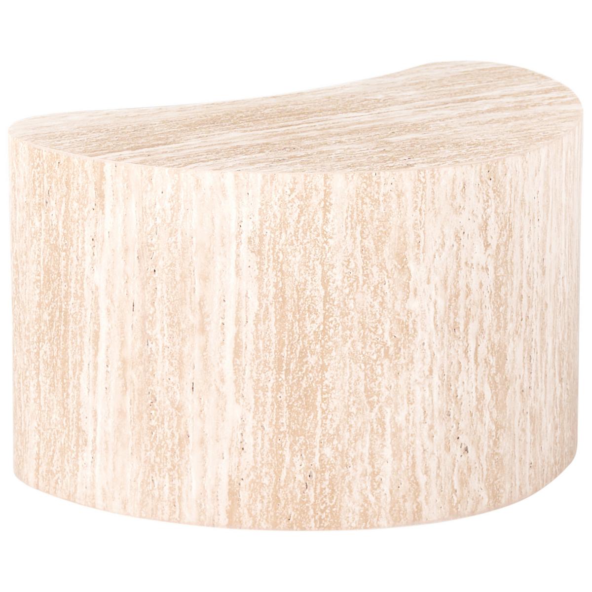 BEISTELLTISCH Travertinoptik Bilpa - Beige, Holzwerkstoff (57/35/33cm) - Beliani