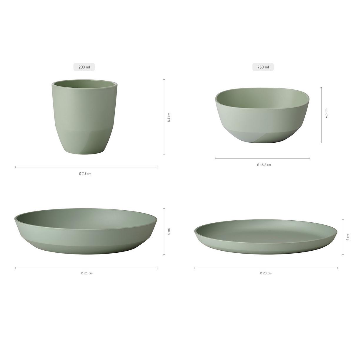 GESCHIRR-SET Silueta Nordic White 8-tlg. - Weiß, Kunststoff (2/2/2cm) - Mepal