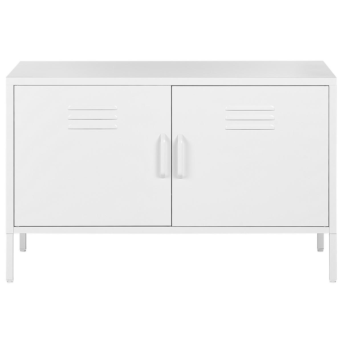 BÜROSCHRANK Weiß Uria - Weiß, Metall (100/65/40cm) - Beliani