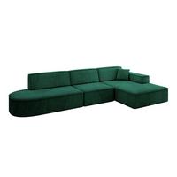 ECKSOFA Ottomane Rechts IREA-L2-v4 - 327x165x77 cm Grün - Dunkelgrün, Holzwerkstoff/Textil (327/165cm) - ALTDECOR