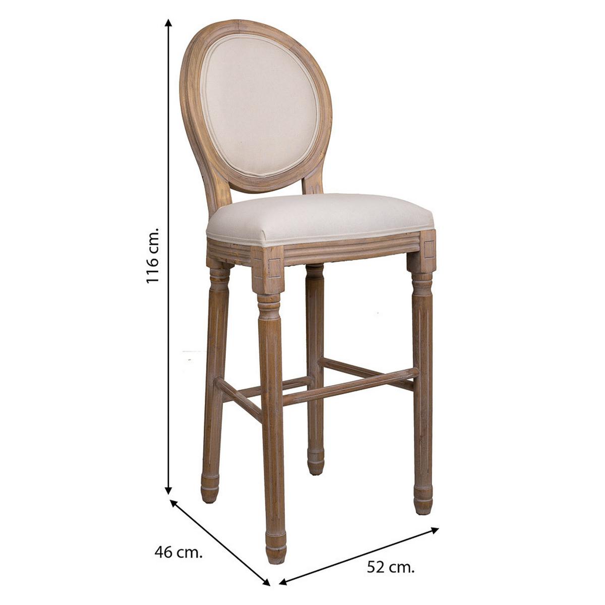 BARHOCKER 52x46x116 cm - Beige, Naturmaterialien (52/116/46cm) - Wanderlust