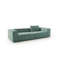 SOFA CARMO Smaragdgrün Cord - Smaragdgrün/Schwarz, Kunststoff/Textil (306/68/118cm) - KAWOLA