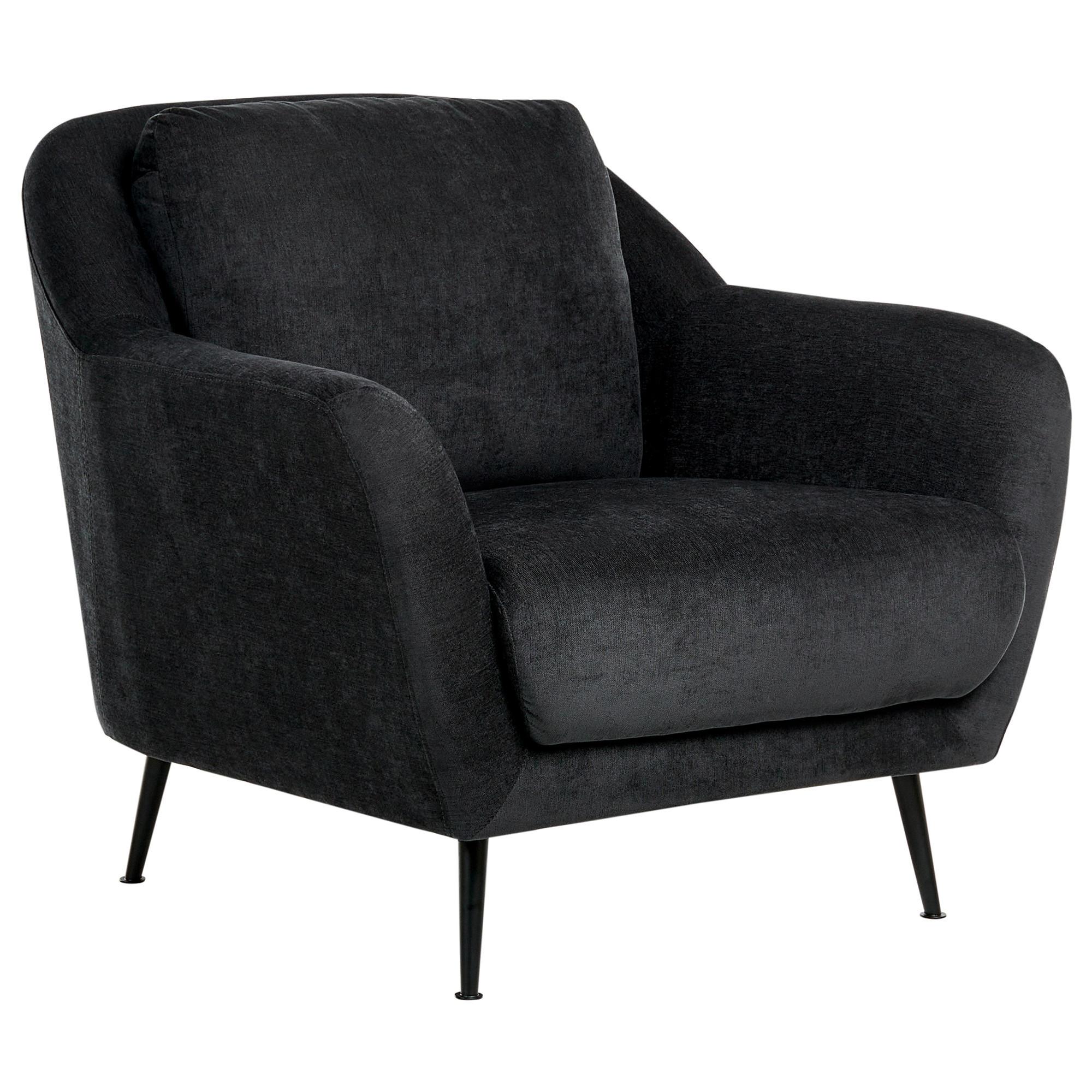 SESSEL Chenillegewebe Schwarz Eiby - Schwarz, Textil (84/80/90cm) - Beliani