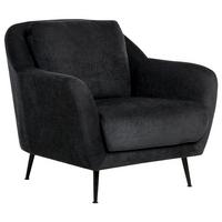 SESSEL Chenillegewebe Schwarz Eiby - Schwarz, Textil (84/80/90cm) - Beliani