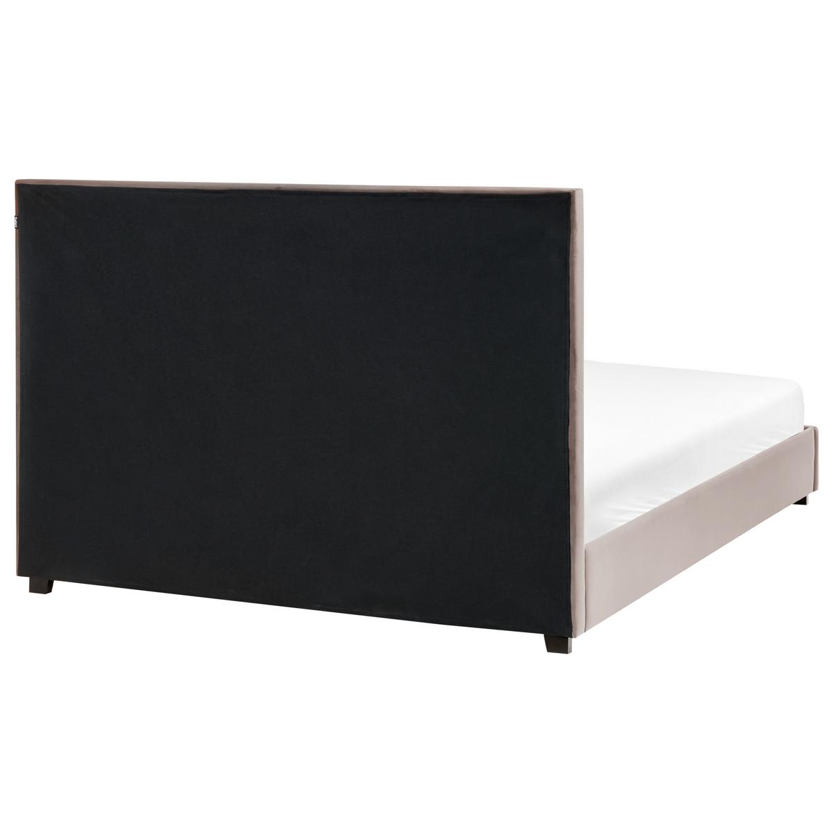 BETT mit Lattenrost 160/200 cm Taupe Rouen - Taupe/Schwarz, Textil (160/200cm) - Beliani