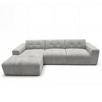 ECKSOFA L Form Corlu Grau 310/165/78 cm – stilvolle kleine Eckcouch Links - Schwarz/Grau, Kunststoff/Textil (310/165cm) - AX Living