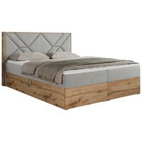 BOXBETT GUNAR - 200/200 Hellgrau Struktur - H3 - Hellgrau, Holz/Textil (200/200cm) - MKS