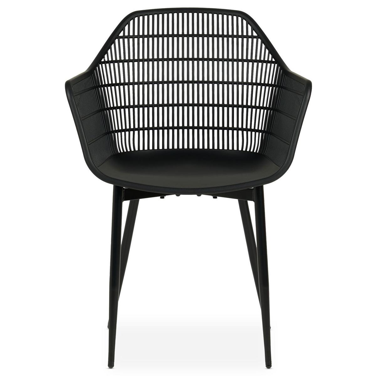 GARTENMÖBEL SET MARGHERITA 5er Set schwarz - Schwarz, Metall - IDIMEX